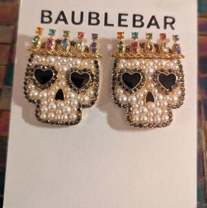 NWOT Baublebar Sugar Skull Stud Earrings